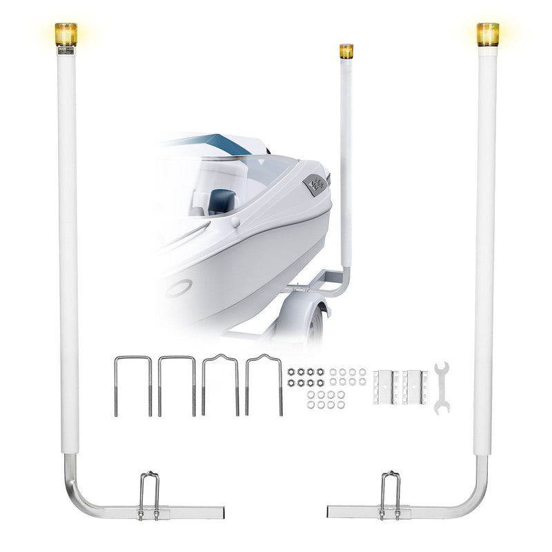 Boat Trailer Guide 1670mm LED Light Steel 2PCS Wide Adjustable