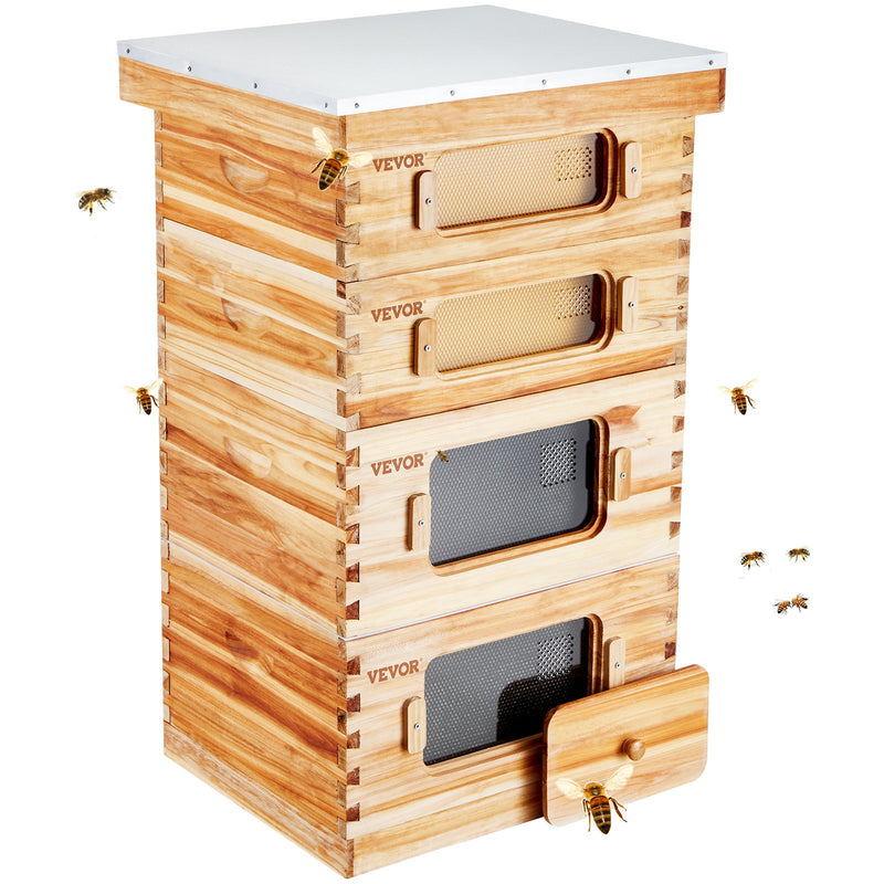 Bee Hive 40 Frame Langstroth Kit 2 Deep 2 Medium Cedar Wood Beeswax