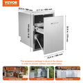 Pull Out Trash Drawer 50x58x57.4cm Stainless Steel BBQ Kitchen