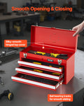 Portable Metal Tool Box 520mm 3 Drawers Red Tool Organiser