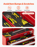 Portable Metal Tool Box 520mm 3 Drawers Red Tool Organiser