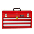 Portable Metal Tool Box 520mm 3 Drawers Red Tool Organiser