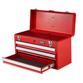 Portable Metal Tool Box 520mm 3 Drawers Red Tool Organiser