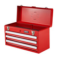 Portable Metal Tool Box 520mm 3 Drawers Red Tool Organiser