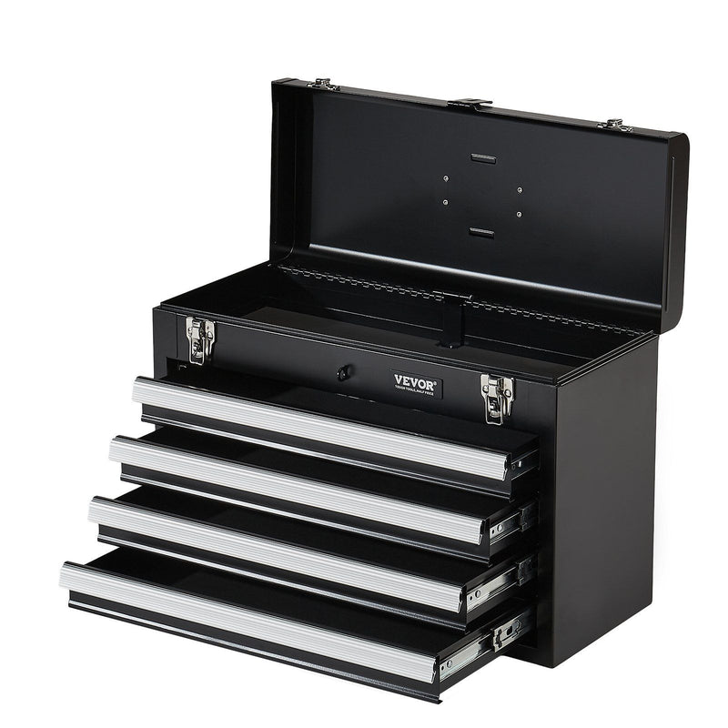 Metal Tool Box 20.5in 4 Drawer Portable Chest Ball Bearing Slides