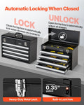 Metal Tool Box 20.5in 4 Drawer Portable Chest Ball Bearing Slides