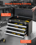 Metal Tool Box 20.5in 4 Drawer Portable Chest Ball Bearing Slides