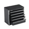 Metal Tool Box, 8.6-inch, Portable Metal Tool Box with 5 Drawers, Small Tool Chest with EVA Liners and PP Feet Pads, Heavy-Duty Steel With Ball Bearing Opening and Powder Coated Finish, Black