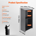 Podium Stand 47in Black Wood Rolling Lectern Storage Shelves