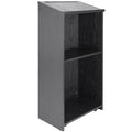 Podium Stand 47in Black Wood Rolling Lectern Storage Shelves