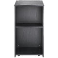 Podium Stand 47in Black Wood Rolling Lectern Storage Shelves