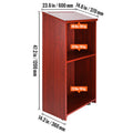 Podium Stand, 47 in Hostess Stand with 4 Rolling Wheels, Wood Podium with Storage Shelves, and Slant Desktop, Lecterns & Podiums for Church, Office, School, Home, Brown