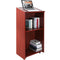 Podium Stand 47in Wood Rolling Lectern w/ Storage Shelves Brown