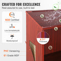 Podium Stand 47in Wood Rolling Lectern w/ Storage Shelves Brown