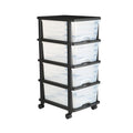 Plastic Storage Drawers Cart 4 Drawer Rolling Organizer with Wheels