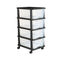 Plastic Storage Drawers Cart 4 Drawer Rolling Organizer with Wheels