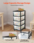 Plastic Storage Drawers Cart 4 Drawer Rolling Organizer with Wheels