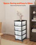 Plastic Storage Drawers Cart 4 Drawer Rolling Organizer with Wheels