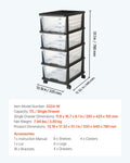 Plastic Storage Drawers Cart 4 Drawer Rolling Organizer with Wheels