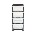 Plastic Storage Drawers Cart 4 Drawer Rolling Organizer with Wheels