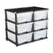 Plastic Storage Drawers 6 Drawer Organizer Clear Bins 2 Pack