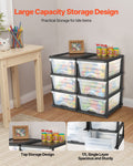 Plastic Storage Drawers 6 Drawer Organizer Clear Bins 2 Pack
