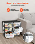 Plastic Storage Drawers 6 Drawer Organizer Clear Bins 2 Pack