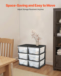 Plastic Storage Drawers 6 Drawer Organizer Clear Bins 2 Pack