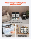 Plastic Storage Drawers 6 Drawer Organizer Clear Bins 2 Pack