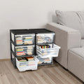 Plastic Storage Drawers 6 Drawer Organizer Clear Bins 2 Pack