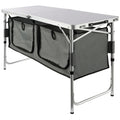 Camping Kitchen Table, Quick set-up Folding Camping Table with A Carrying Bag, 3 Adjustable Heights, MDF Camping Table, Ideal for Outdoor Picnics, BBQs, Camping, RV Traveling