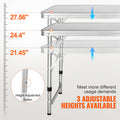 Camping Kitchen Table, Quick set-up Folding Camping Table with A Carrying Bag, 3 Adjustable Heights, MDF Camping Table, Ideal for Outdoor Picnics, BBQs, Camping, RV Traveling