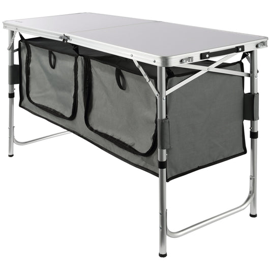 Camping Kitchen Table Folding 3 Height Adjustable MDF Carry Bag