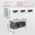 Camping Kitchen Table Folding 3 Height Adjustable MDF Carry Bag