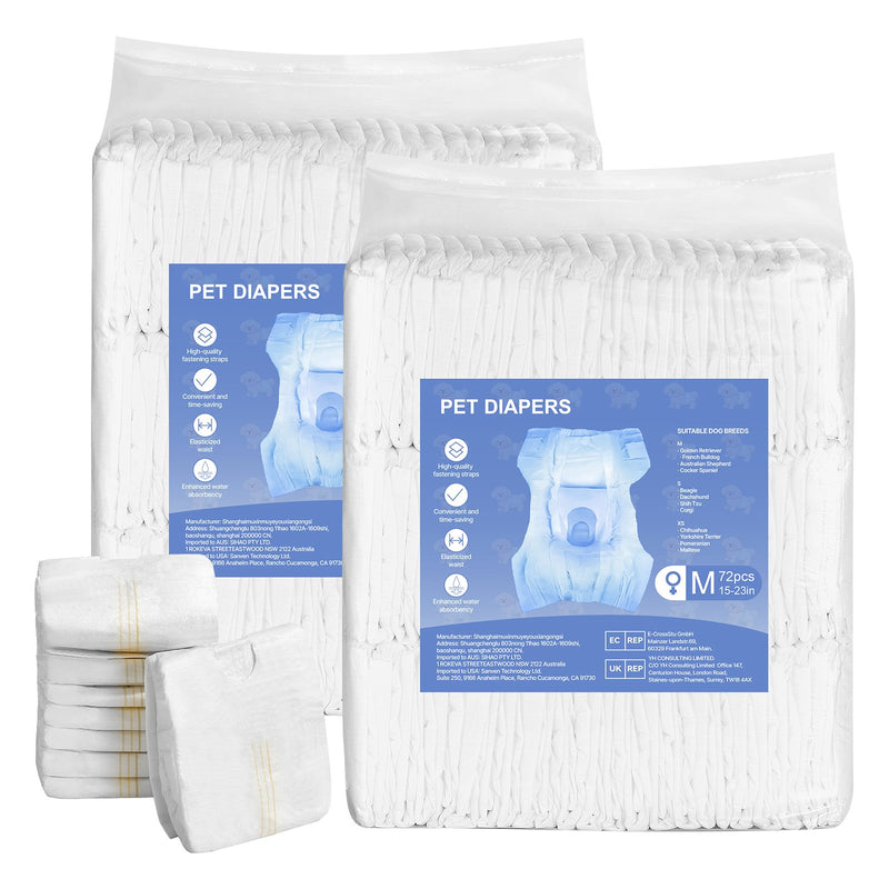 Disposable Female Dog Diapers M 144 Pack Super Absorbent Heat