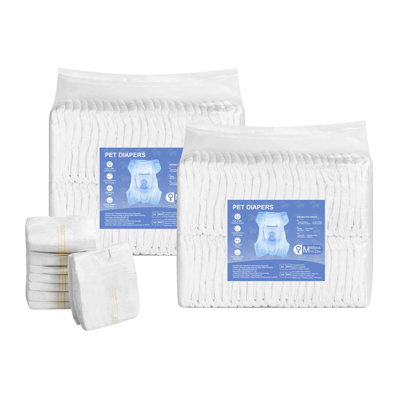 Dog Diapers Female M 96 Pack Super Absorbent Leak-Proof Heat
