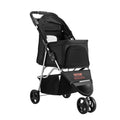 VEVOR Pet Stroller 3 Wheel Foldable 16KG Capacity Mesh Windows Brake