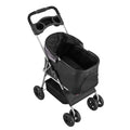 Pet Stroller, 16KG Weight Capacity, Foldable Dog Stroller Cart, 4 Wheels Cats Pram with Detachable Carrier & Mesh Windows, Portable Animal Carrier with Brake for Small to Medium Pets