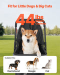 Pet Stroller, 20KG Weight Capacity, Foldable Dog Stroller Cart, 4 Wheels Cats Stroller with Mesh Windows & Revrsible Handle, Portable Pet Carrier Stroller with Brake, for Small to Medium Pets