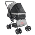 Pet Stroller, 20KG Weight Capacity, Foldable Dog Stroller Cart, 4 Wheels Cats Stroller with Mesh Windows & Revrsible Handle, Portable Pet Carrier Stroller with Brake, for Small to Medium Pets