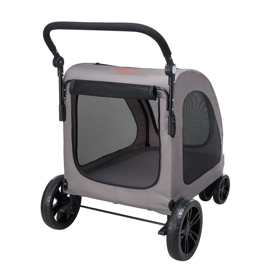 Pet Stroller 4 Wheel Dog Cat Carrier 160kg Weight Capacity Brake