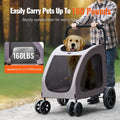 Pet Stroller 4 Wheel Dog Cat Carrier 160kg Weight Capacity Brake