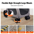 Pet Stroller 4 Wheel Dog Cat Carrier 160kg Weight Capacity Brake