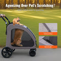 Pet Stroller 4 Wheel Dog Cat Carrier 160kg Weight Capacity Brake