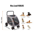Pet Stroller 4 Wheel Dog Cat Carrier 160kg Weight Capacity Brake