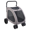 Pet Stroller 4 Wheel Dog Cat Carrier 160kg Weight Capacity Brake