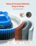Ceramic Cat Water Fountain 2.1L Blue Ultra-Quiet Pump Pet Dispenser