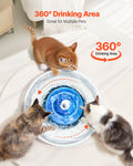 Ceramic Cat Water Fountain 2.1L Blue Ultra-Quiet Pump Pet Dispenser