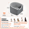 Dog Booster Car Seat Pet Car Seat for Small Medium Dog up to 24.9 kg Gray