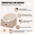 Waterproof Dog Car Seat Booster 24.9kg Brown Storage Pocket